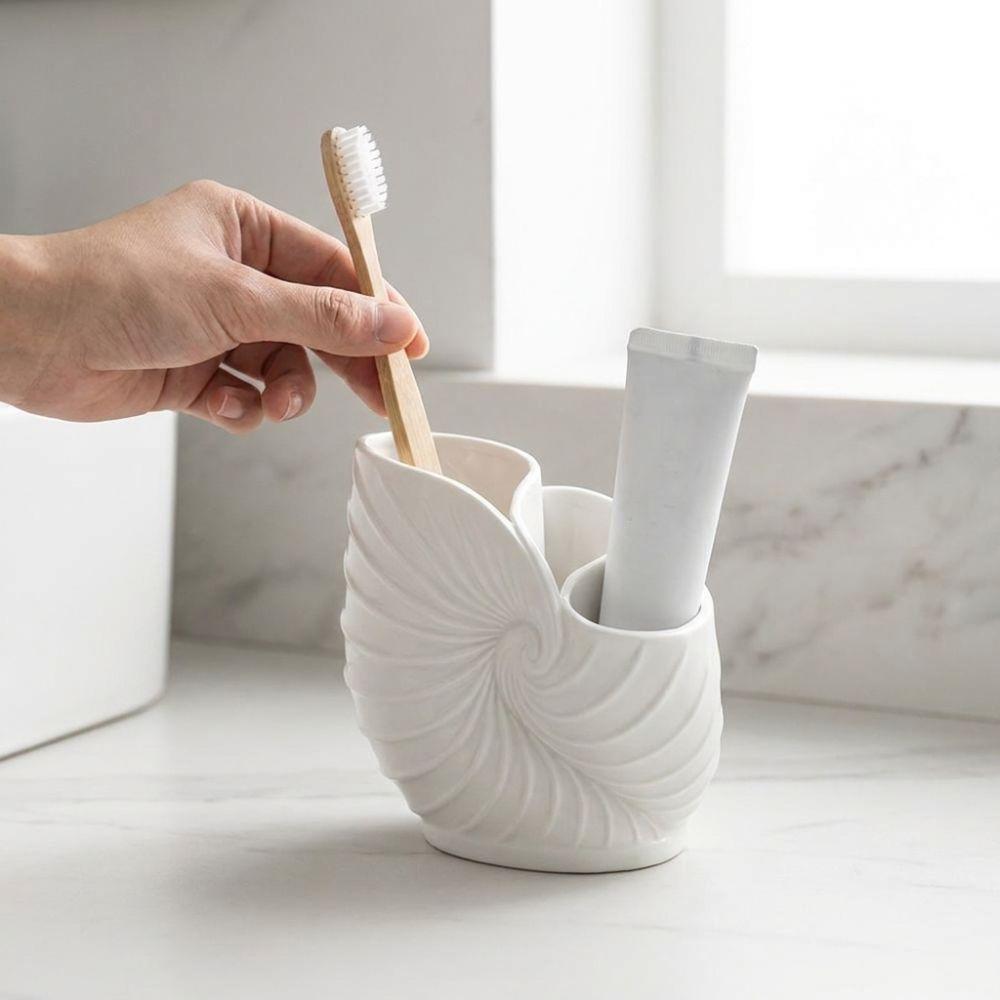 Ocean Style Toothpaste Toothbrush Rack 3 Slot Toothpaste Storage Shelf Home Decor