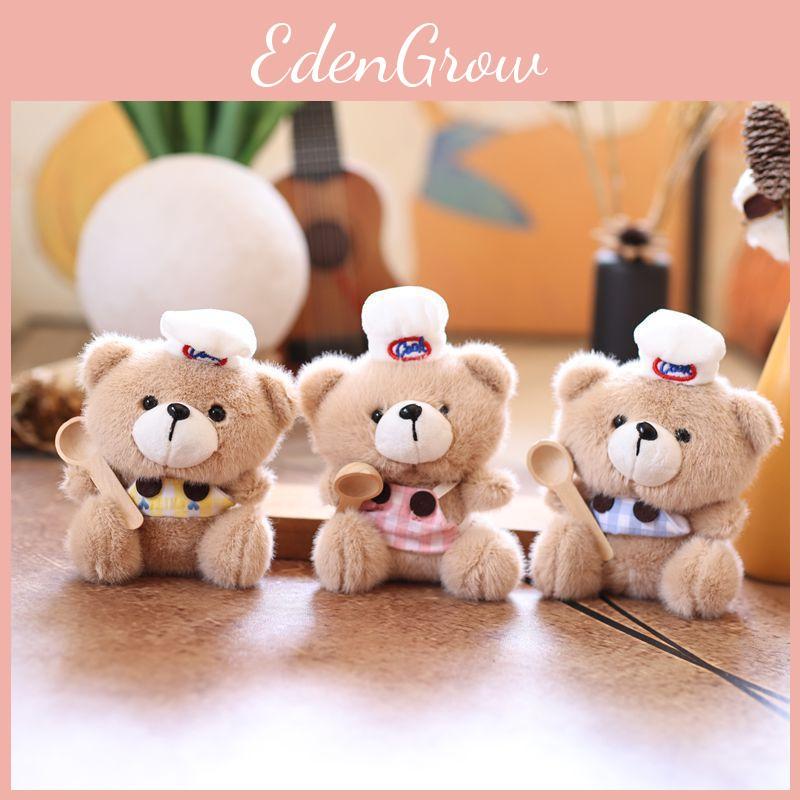 Плюшевый кулон в виде медведя-повара в клетчатой одежде и с дизайнерской ложкой