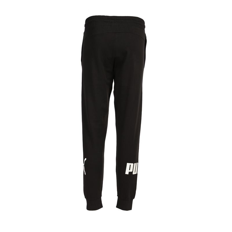 PUMA Men's Black Joggers with White Logo