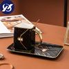 Специальный набор кофейных кружек в форме сумочки с блюдцем и ложкой, кофейная чашка 310 мл, керамическая чайная чашка на день рождения