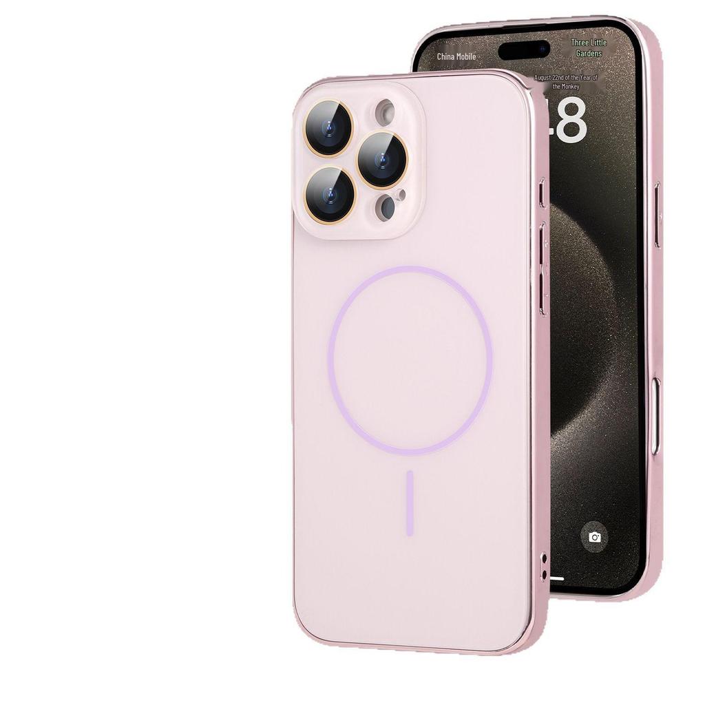 Магнитный чехол-кольцо Apple 16 Pro Max, матовый, с гальваническим покрытием, мягкий защитный чехол