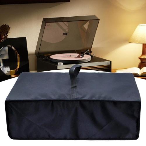 Turntable Dust Cover, Waterproof Turntable Dust Cover, Oxford Cloth Wide Fit Protector, Breathable Water-Resistant Material, Easy Slip-On Design, 48.0