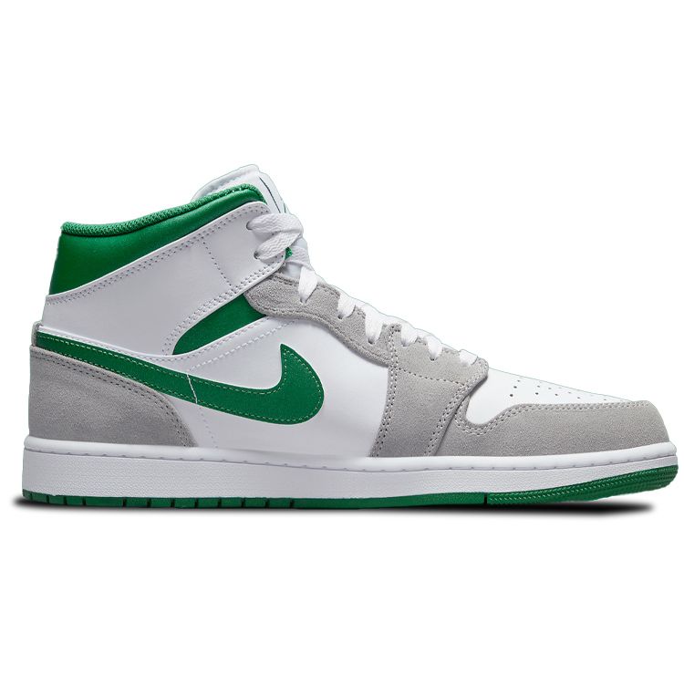 Air Jordan 1 Mid SE Grey Pine Green Мужские кроссовки белые светло-дымчато-серые DC7294-103