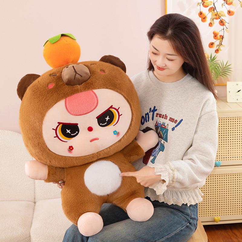 Baby Orange Capybara Plush Toys Cartoon Stuffed Doll Decorations Gifts Kids