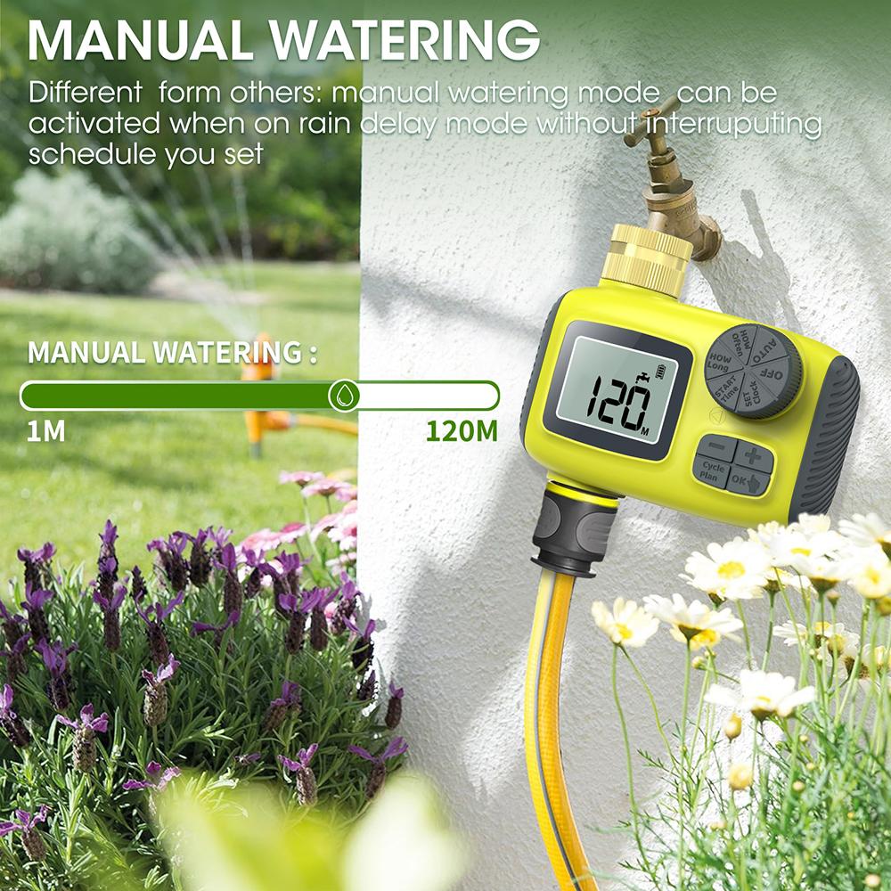 Automatic Garden Water Timer 1/3 Outlet Digital Irrigation Timing Controller Watering System Solar Rain Relay Outdoor Sprinkle