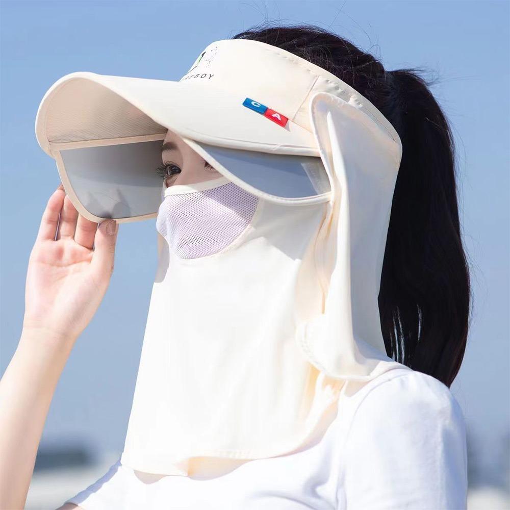 Protect Neck Beach Caps for Women Retractable Wide Brim Summer Hats Breathable Sun Hat Outdoor