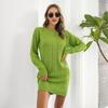 Twist Long Sleeve Sweater Dress Women's Loose Knit Dresses Autumn and Winter Casual Sweater