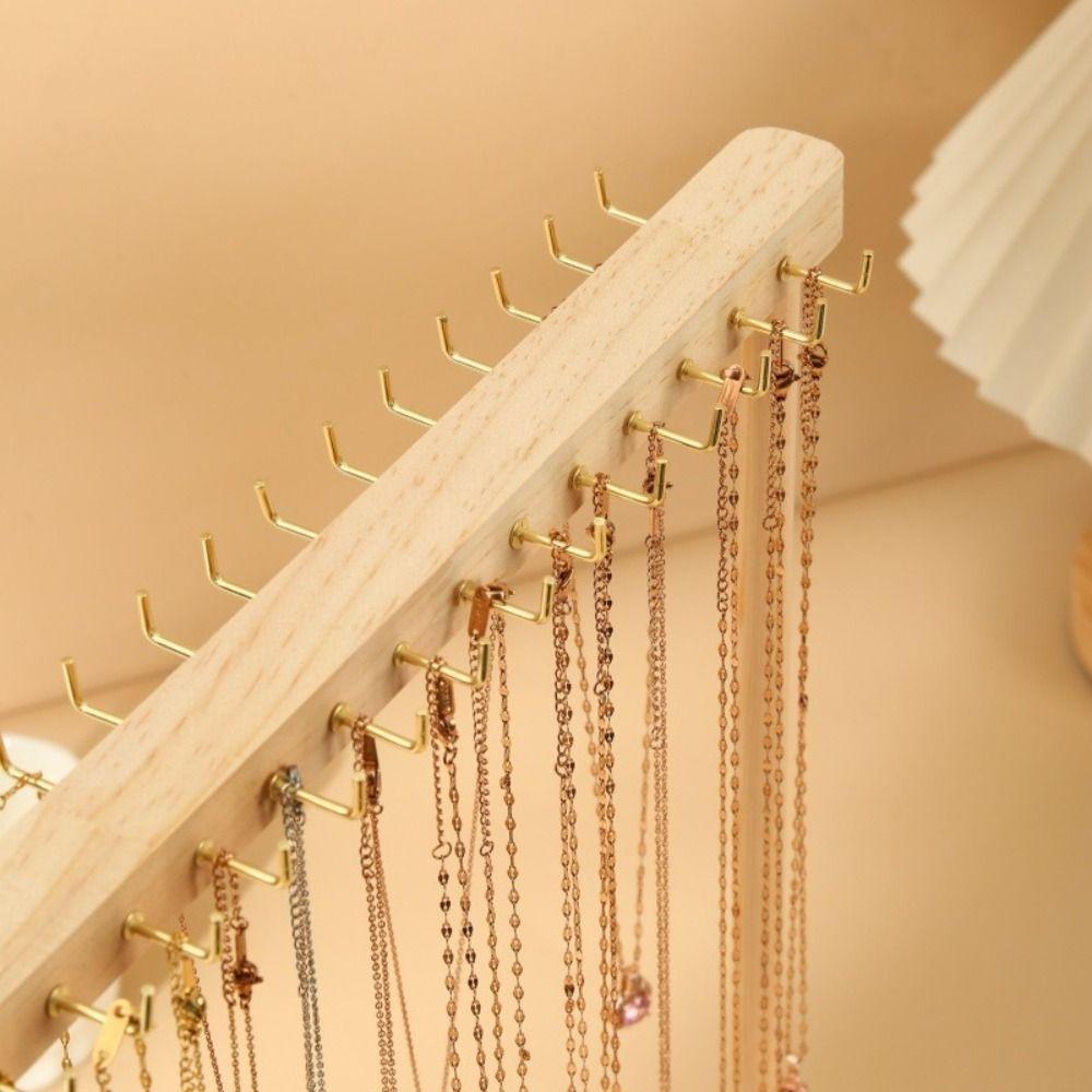 Exquisite Wood Necklace Stand Portable Jewelry Jewelry Holder Necklace Hanging Rack Store
