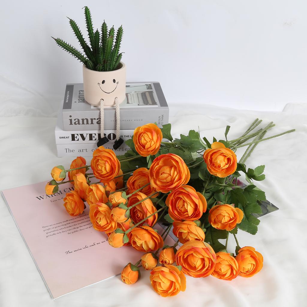 4 шт. 16 головок ранункулюсов искусственные шелковые цветы с длинными стеблями ранункулюс искусственные цветы персидские искусственные цветы для свадебного стола центральный элемент домашнего декора