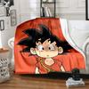 1PC Cute Cartoon Son Goku  Print Flannel Blanket, High quality All Seasons, Home Decor, Warmth and Comfort, Perfect for Christmas Gifts