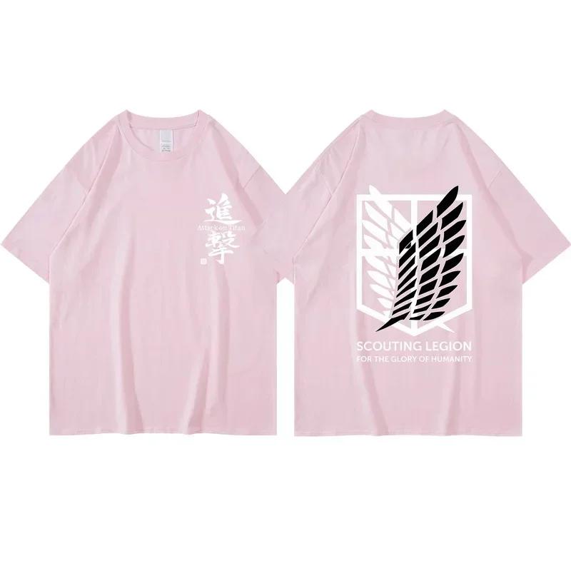Футболка с японским аниме «Атака титанов» для мужчин и женщин, летняя мода, топ, бесплатная доставка, печатная версия Plus Edition, одежда