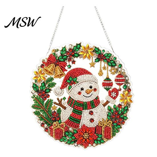 Rhinestone Painting Suncatcher Kit Christmas Kit, DIY Faux Pearl Art Ornament Craft Crafts for Adults Beginner, Acrylic Xmas Handmade Ornaments