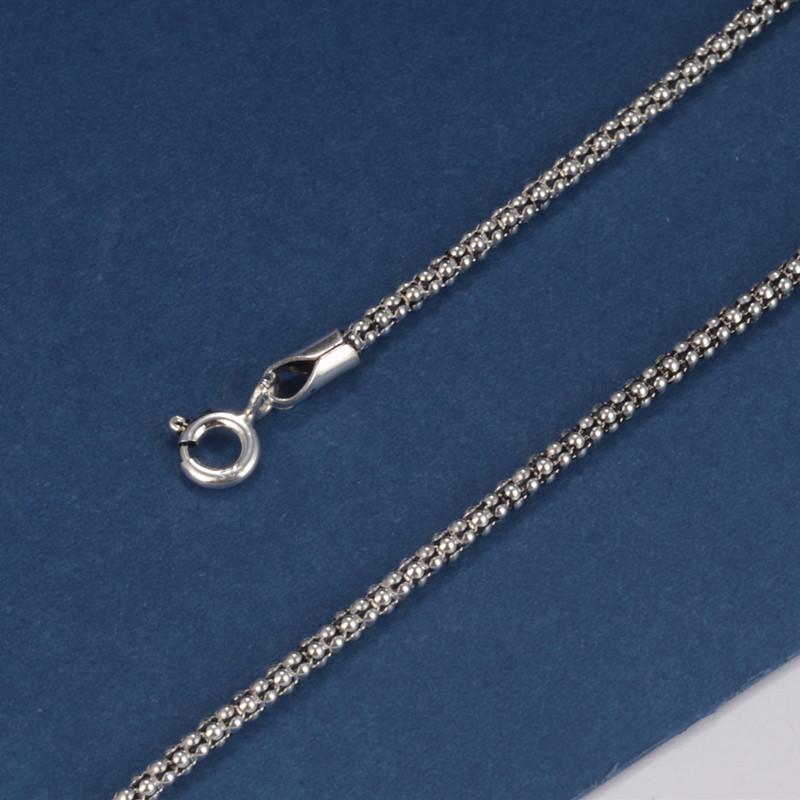 Real Pure Silver Popcorn Necklace Men Women S925 Sterling Silver Polishing Corn Necklace Male Classical Long Chain Jewelry