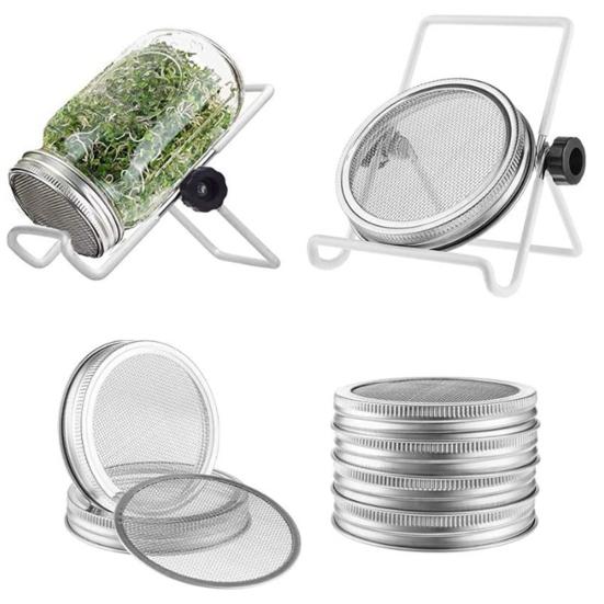 Helpful Stable Adapted Germinator Stand Mason Jar Sprouting Holder Gardening Use