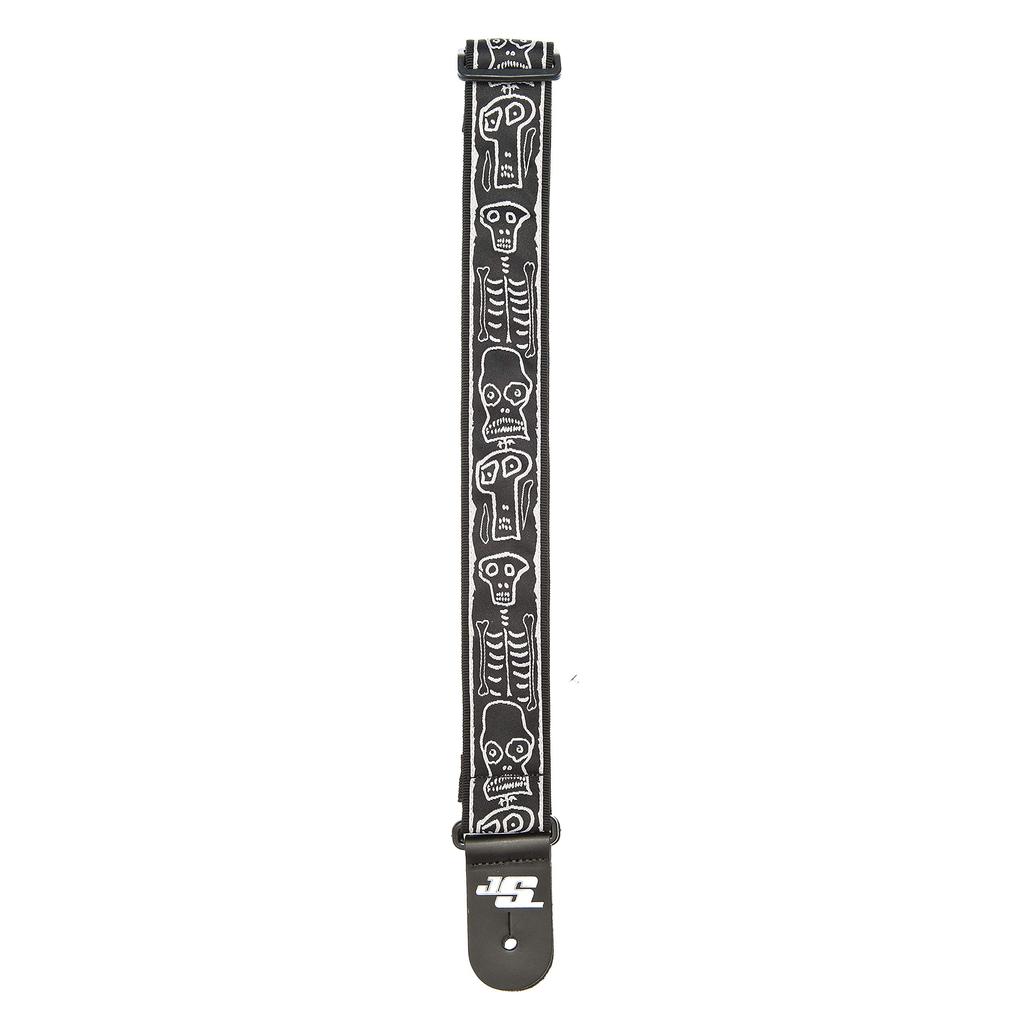 Joe Satriani Signature Guitar Strap with Leather Skull Bones D'Addario Ends, 50JS01, n'