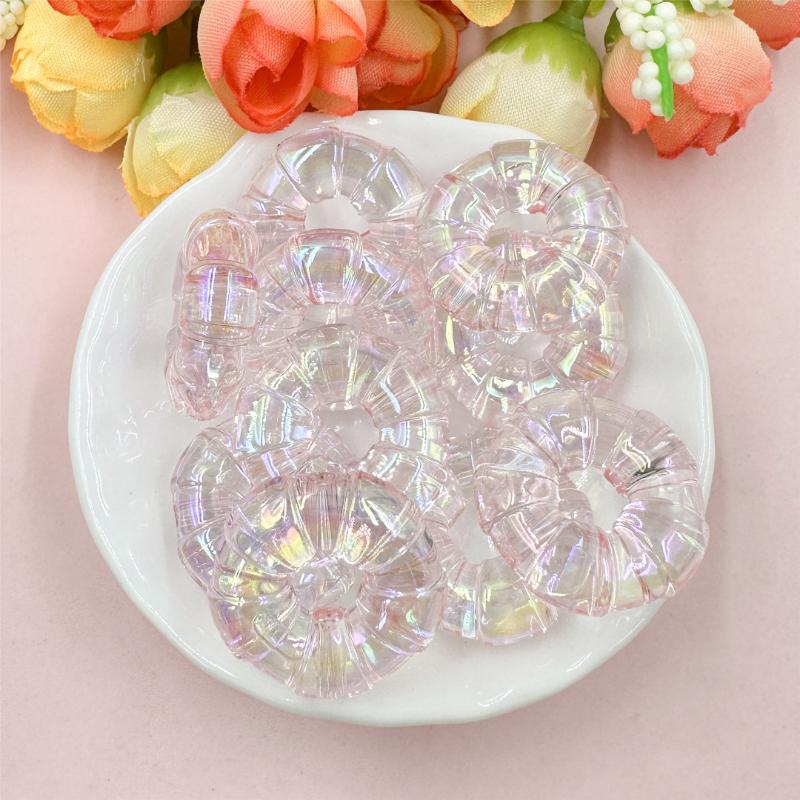 Home Party Supplies 24.2mm Fashion DIY Jewelry Material Acrylic Large Aperture Bracelet Necklace Accessories 10Pcs High Transparency Donuts Beads