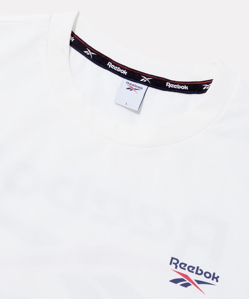 Reebok Большая векторная футболка с лозунгом, свежая, с коротким рукавом - Белая