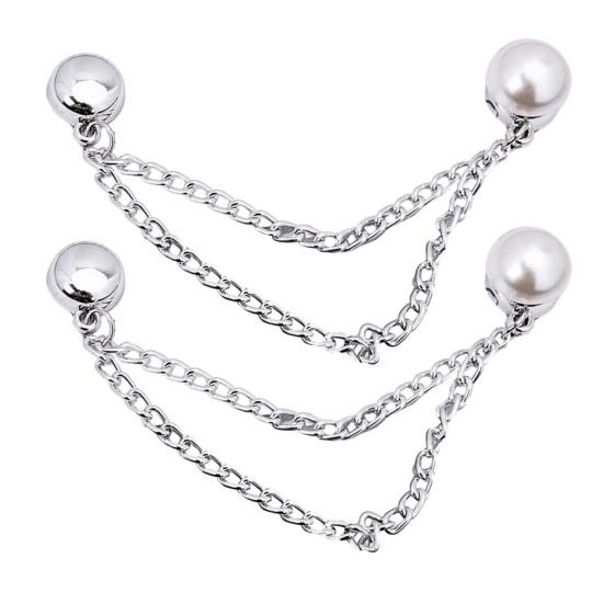 2 шт. магнитные зажимы для одежды с цепочкой многофункциональные металлические магнитные булавки для одежды мужчины женщины шарф рубашка рукав брюки зажим для пуговиц аксессуары