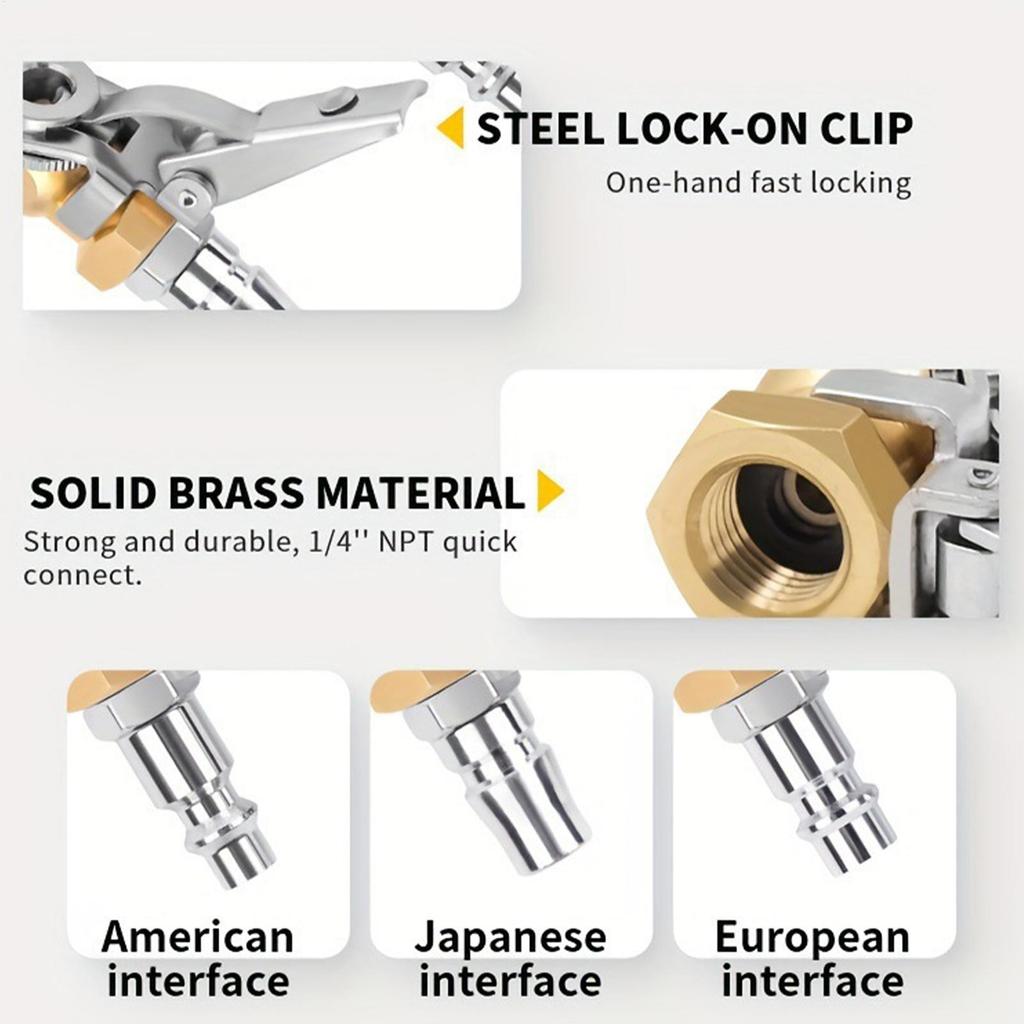 Air Chucks For Tires Heavy Duty Leak-Proof Compressor Accessories Car Tire Inflator Hose Adapter For Motorcycle RV Truck Bike