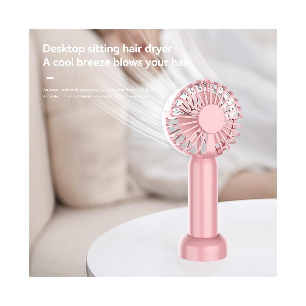 (Pink) Mini18 Three Speeds Silent Summer Cooling Fan Nano Spray Mini Handheld Fan