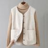 Women's Fleece Vest Button Down Sleeveless Jacket with Pockets Casual Oversized Fuzzy Vest Fall Winter Outerwear