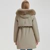 Fashion Winter Coat Female Long Parkas Hooded Detachable Sleeves Faux Fur Collar Thick Warm Women's Jackets