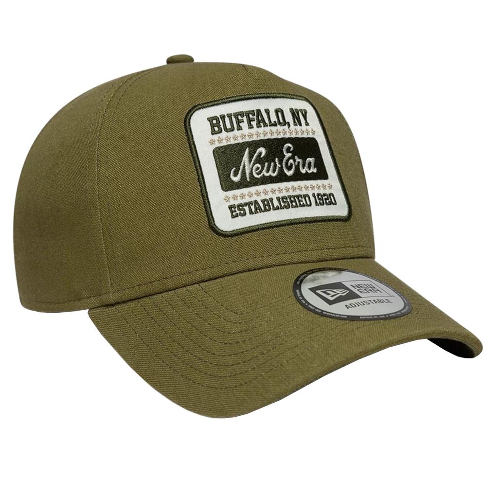New Era Patch Line Cream 9FORTY E-Frame Adjustable Cap, Mens green Cap