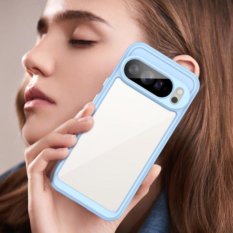 Для Google Pixel 10 Pro XL Задняя крышка WANLONFENG Серия XC Чехол для телефона из ТПУ и акрила с пленкой из закаленного стекла