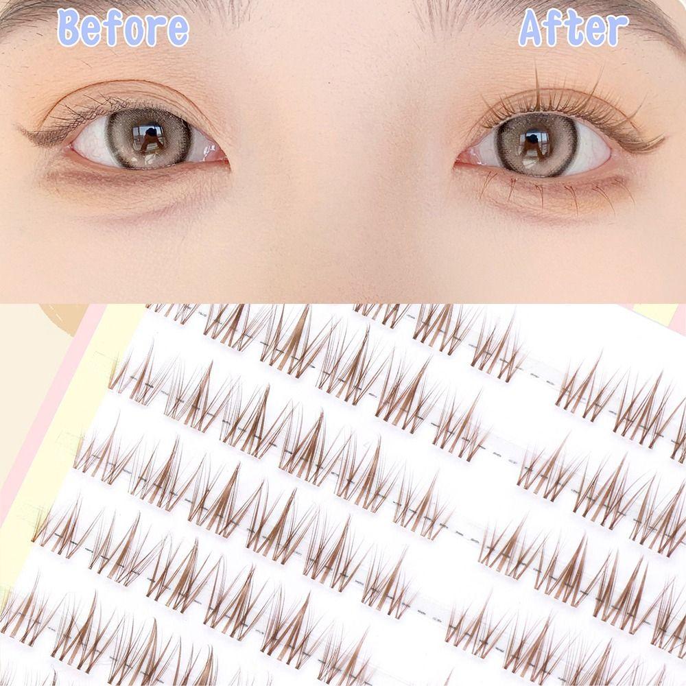 Coffee Color False Eyelashes Soft Clusters Lashes Fake Lashes for Eyelash Extension