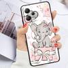 Милый мультяшный Дамбо для Xiaomi Redmi Note 13 12R 12 12S Turbo 11 11T 11S 10 10S Pro Plus 5G черный чехол для телефона TPU