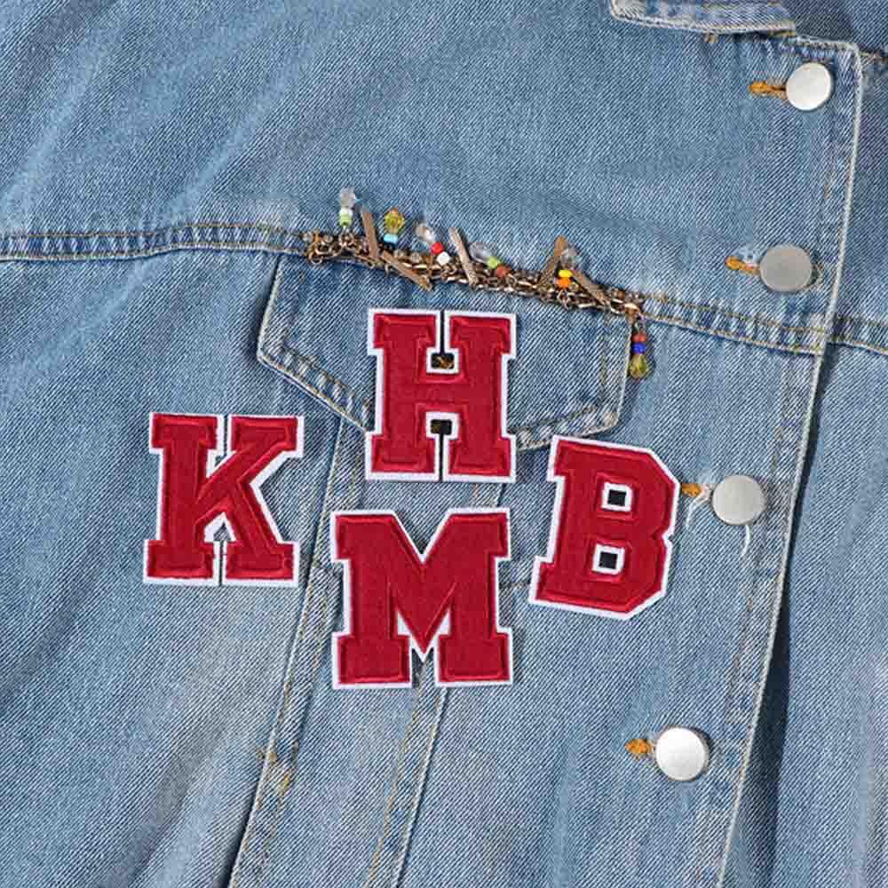 on 3D Crafts English Alphabet Sewing Fabric for T-Shirt or Coat Apparel A-Z Patches Applique Letter Patches Clothes Embroidery