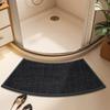 Toilet Absorbent Mat Toilet Shower Room Door Arc Non-slip Mat Imitation Linen Woven Arc Bathroom Mat