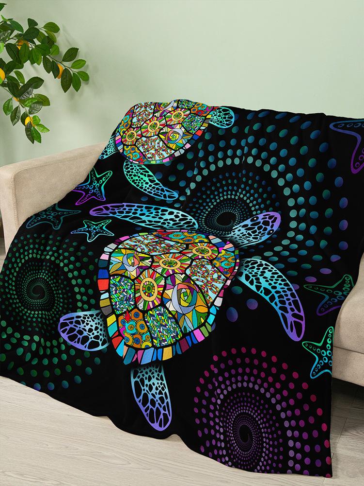 Flannel blanket sea animals turtle blanket crystal fleece blanket spring and autumn
