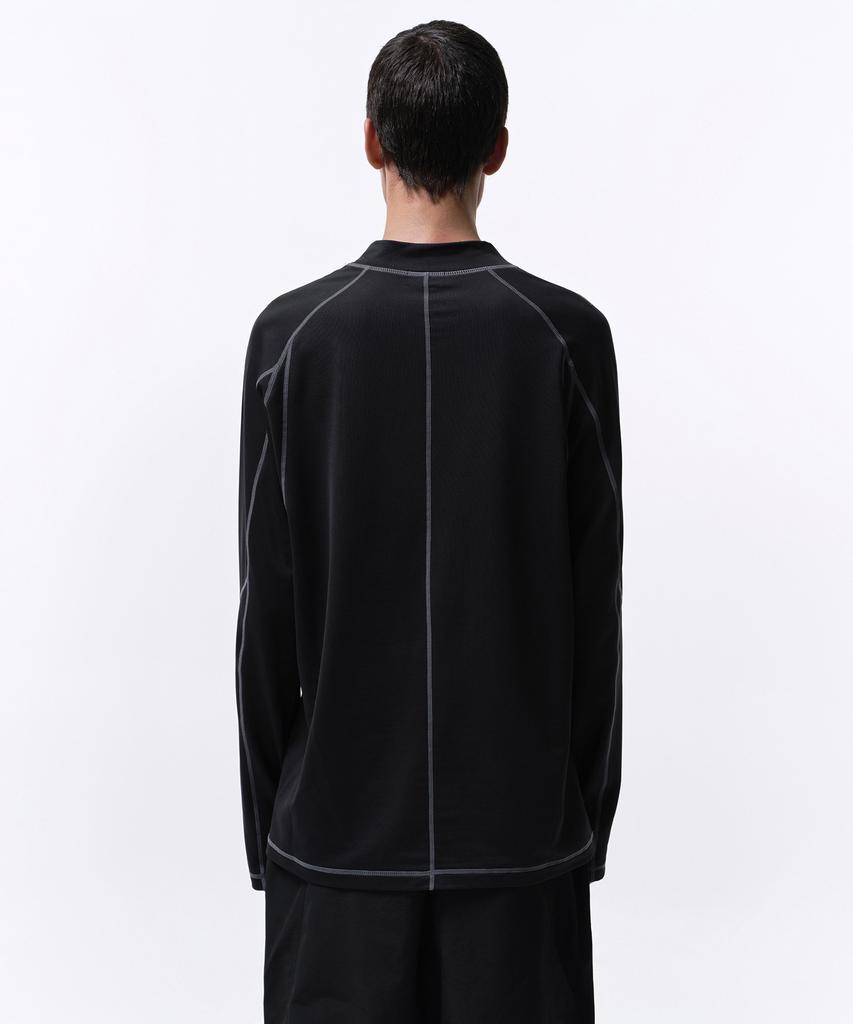 MUSINSA STANDARD [City Leisure] Structured Mock Neck Long Sleeve T-Shirt [Black]