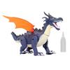 Electric Walking Dinosaur Toy Kid Home Funny Sound Light Dragon Toy with Simulated Flame Spray Blue
