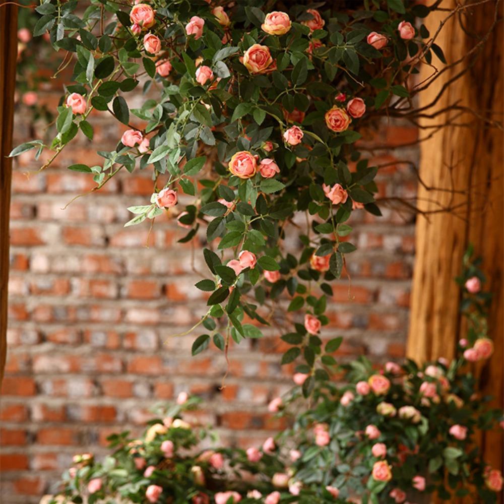 2 шт. искусственные подвесные цветы розы шелковая цветочная гирлянда плющ зелень искусственная цветочная лоза с ветками для стены дома комнаты сада свадебного украшения арки