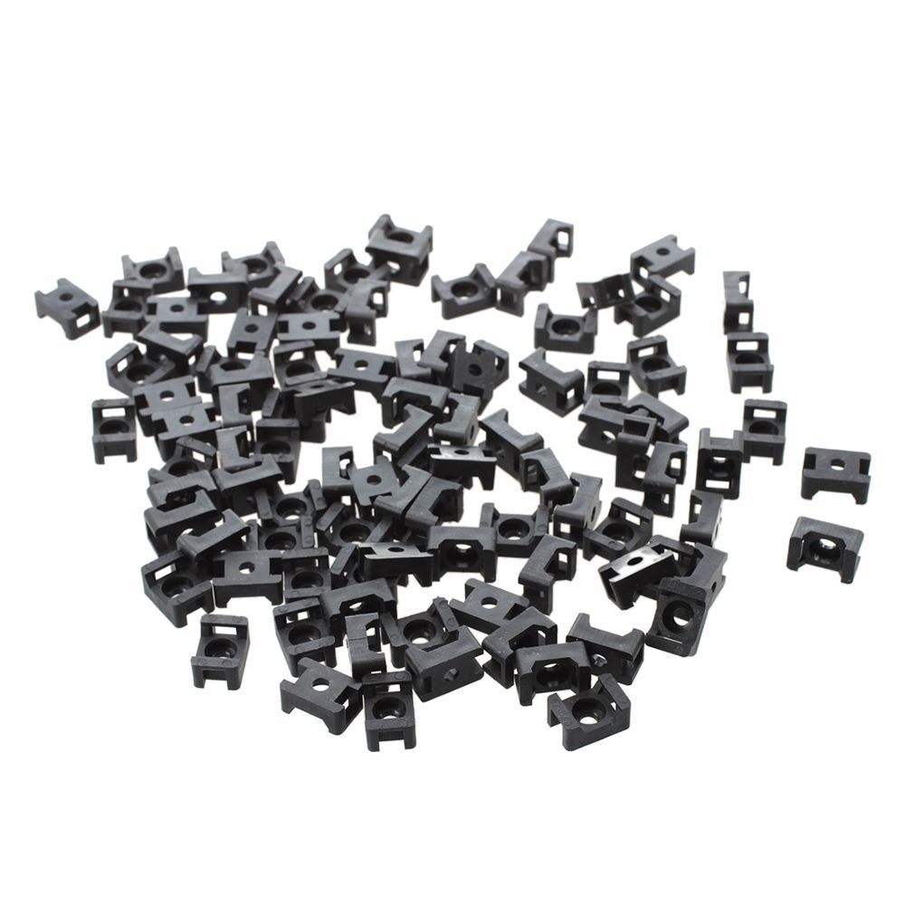 Black Width Cable Tie Mount Wire Holder Base Saddle Type