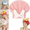 Absorbent Dry Hair Hat Solid Color Head Scarf Bowknot Quick Drying Towel  Adult