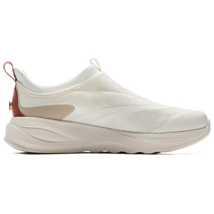 Li-Ning Soft Go Retro Versatile Fashion Classic Shock Absorption Non-Slip Wear-Resistant Low-Top Casual Shoes Men Sneakers Champagne-White AGLV005-17