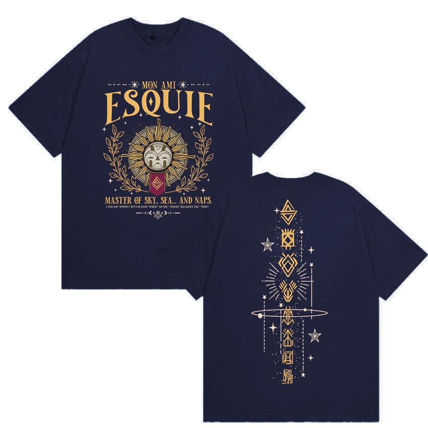 Esquie Clair Obscur Expedition 33 Графическая Футболка Подарок для Фанатов Игр Мерч Футболка Мужская Женская Мода Харадзюку Хлопковые Футболки Уличная Одежда