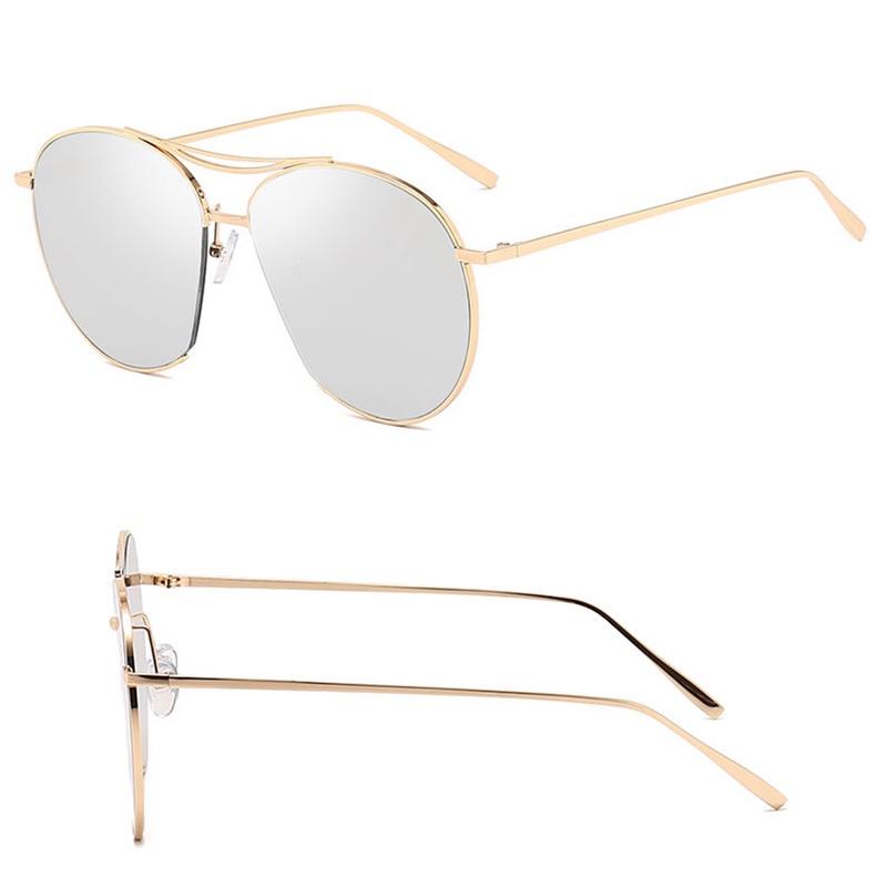 High-quality Womens Large Aviator Sunglasses With Sleek Metal Frame And Mirror Lens