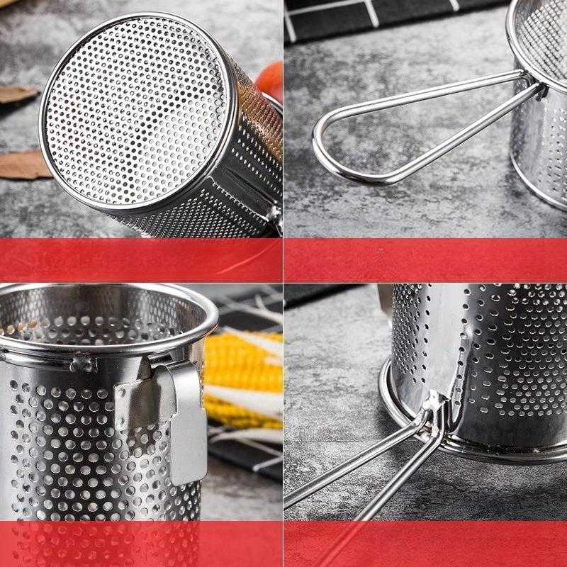 304 Stainless Steel Hot Pot Strainer Boiling Pig Vermicelli Brain Strainer with Sieve Hook Scooping and Boiling Noodles Funnel6