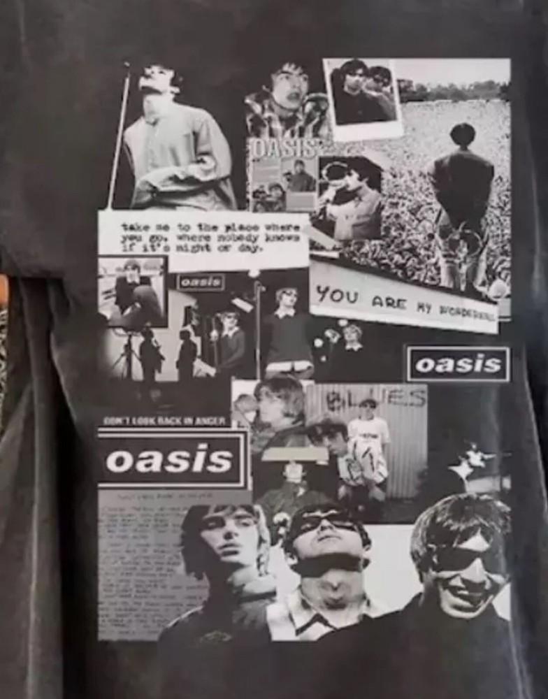 Винтажная футболка Oasis, Футболка Oasis, Подарок с мерчем Oasis, Унисекс футболка с логотипом группы Oasis
