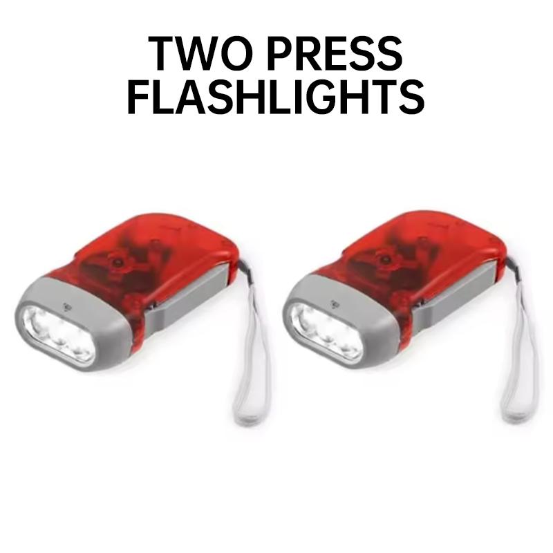 LED Hand Pressed Eco-friendly Flashlight, Portable Camping Light, Mini Hand Pressed Generator Crank Flashlight, Pocket Light
