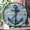AnchorShore 8-дюймовый морской настенный декор Прибрежный Рустикальный Железный Подвесной Знак Якорь Ракушка Синяя Отделка Домашний Бар Пляжный Дом