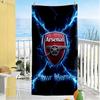 Arsenal F.c. Customizable Name Beach Towel Super Soft Microfiber Quickdry Fabric Suitable for Swimming Gym Camping Yoga Vacation