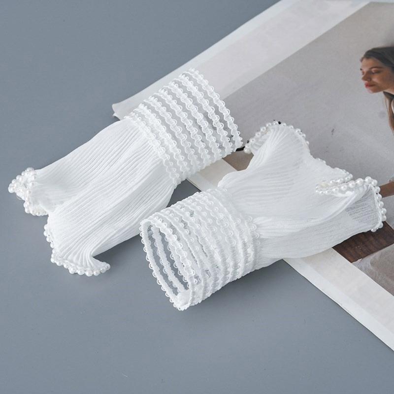 Фея наручные манжеты для рубашек Свитер Кружева с накладными рукавами Орнамент Расклешенные оборками Расклешенные рукава Накладные манжеты на запястьях