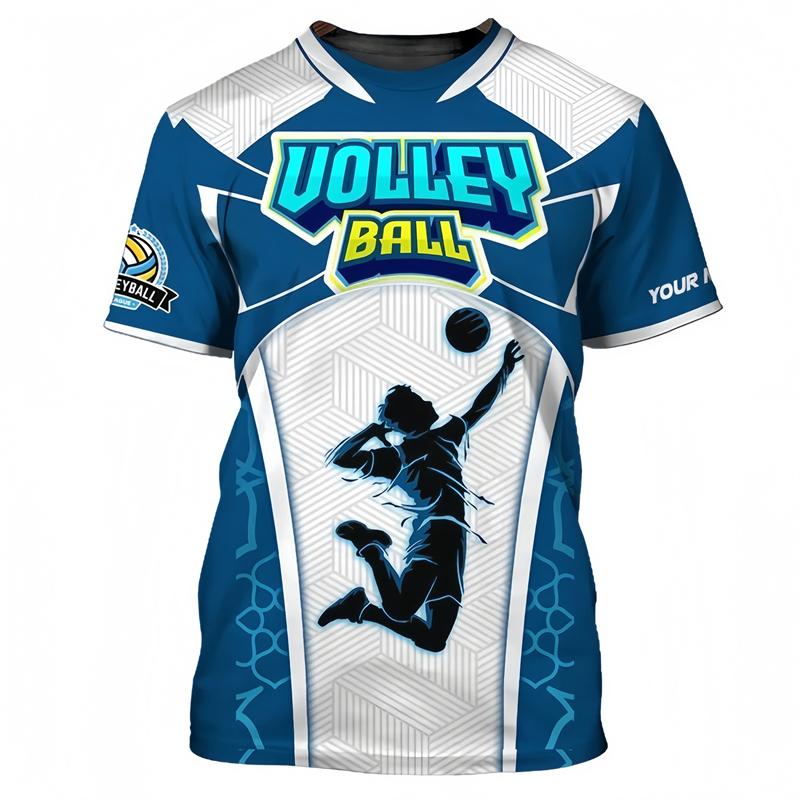 Модные волейбольные футболки с принтами для мужчин, летняя повседневная спортивная одежда, футболки с 3D-печатью, свободные, быстросохнущие, топы