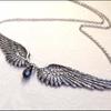 Angel Wings Feather Pendant Necklace With Alloy Chain For Women And Men