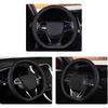 D Shape Steering Wheel Cover,Universal 14.5-15 Inch Car Black Leather Steering Wheel Wrap With Better Sport Grip For Men Women,Fit D Shaped Flat